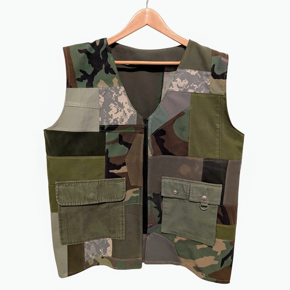 Camo Patchwork Utility Vest (Chest 42-44″)